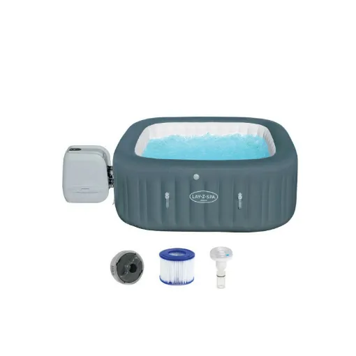 Picture of Pack BESTWAY Square Inflatable Spa - 6 places - 180 x 180 x 71 cm - Lay-Z-Spa Majorca Hydrojet Pro - LED Light - 7 color