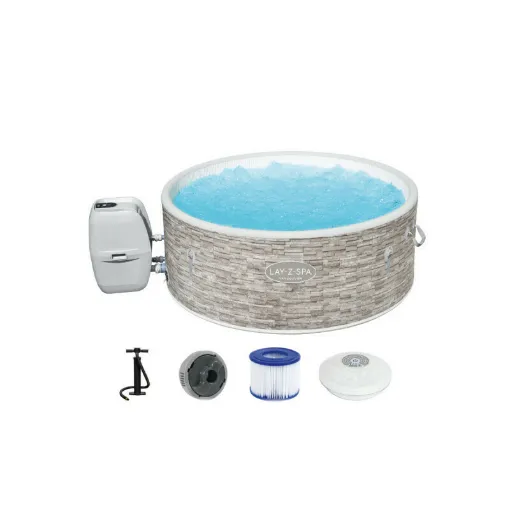 Picture of Pack BESTWAY Round Inflatable Spa - 5 places - 155 x 60 cm - WIFI - Lay-Z-Spa Vancouver Airjet Plus - LED Floating Light