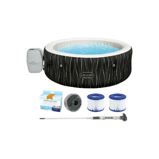 Picture of Pack BESTWAY Inflatable Spa round - 6 places - 196 x 66 cm - Lay-Z-Spa Hollywood Airjet - Vacuum cleaner - Aquascan - Wa