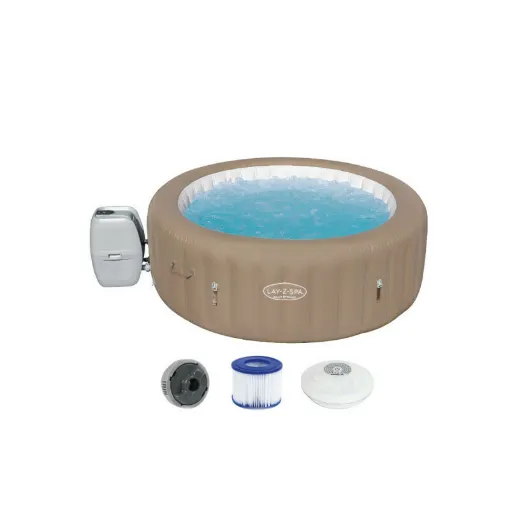 Picture of Pack BESTWAY Round Inflatable Spa - 6 places - 196 x 71 cm - Lay-Z-Spa Palm Springs Airjet - LED Floating Light - 4 colo