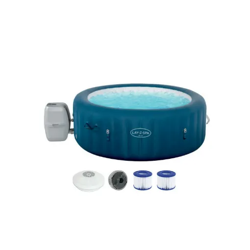 Picture of Pack BESTWAY Round Inflatable Spa - 6 places - 196 x 71 cm - WIFI - Lay-Z-Spa Milan Airjet Plus - Floating LED light - 4