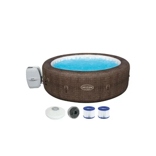 Picture of Pack BESTWAY Round Inflatable Spa - 7 places - 216 x 71 cm - Lay-Z-Spa St Moritz Airjet - Floating LED light - 4 colors