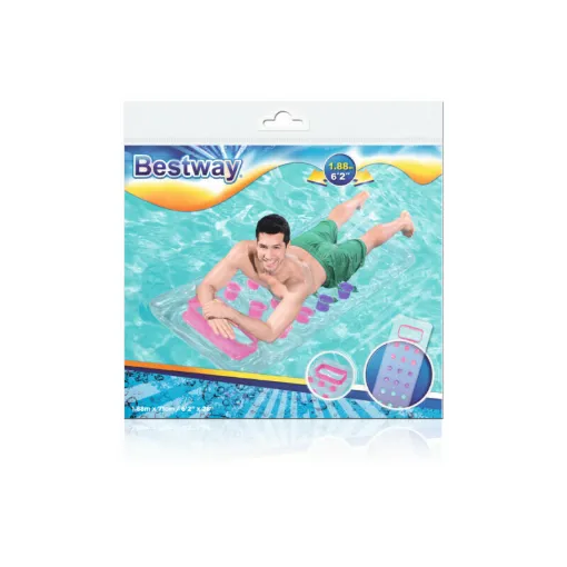 Picture of Inflatable mattress with porthole BESTWAY for pool - 1 place - 177 x 63 x 16 cm - Fashion - 43040