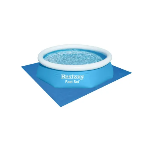 Picture of Pack BESTWAY Round self-supporting pool - Fast Set - 244 x 61 cm - Floor mat - 305 x 305 cm