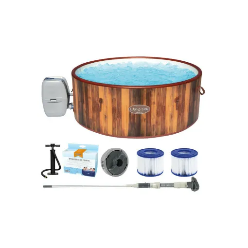 Picture of Pack BESTWAY Inflatable Spa round - 7 places - 180 x 66 cm - Lay-Z-Spa Helsinki Airjet - Vacuum cleaner - Aquascan - Wat