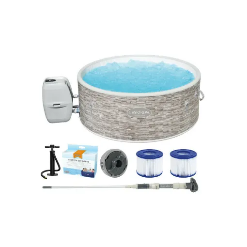 Picture of Pack BESTWAY Inflatable Spa round - 5 places - 155 x 60 cm - WIFI - Lay-Z-Spa Vancouver Airjet Plus - Vacuum cleaner - A