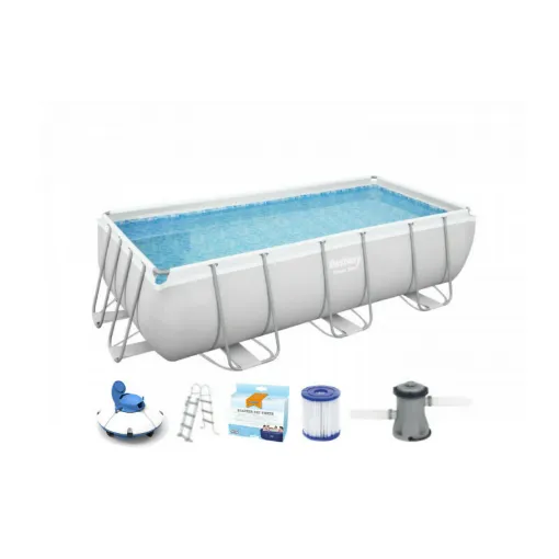 Picture of Pack BESTWAY Rectangular tubular swimming pool - Power Steel - 404 x 201 x 100 cm - Frisbee robot vacuum cleaner - Water