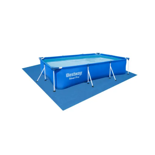 Picture of Pack BESTWAY Rectangular Tubular Pool - Steel Pro - 300 x 201 x 66 cm - Floor mat - 305 x 305 cm