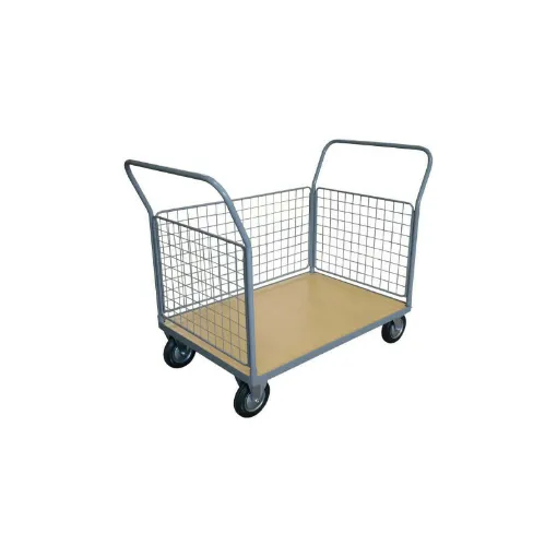 Picture of Trolley 250 kg wooden tray 3 sides 1000x700 mm