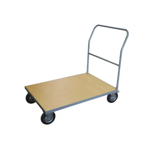 Picture of Warehouse trolley - wooden tray - 500 kg