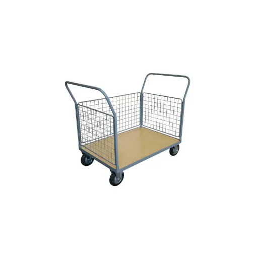 Picture of Trolley 500 kg wooden tray 3 sides 1200x800 mm