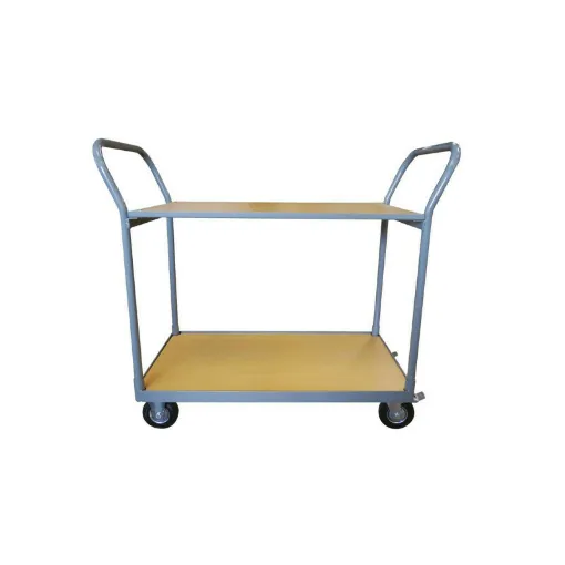 Picture of Warehouse trolley - 2 wooden trays - 250 kg