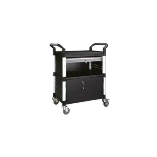 Picture of Serving trolley 250 KG - 3 trays 1 drawer and 1 chest - 85x48x100cm