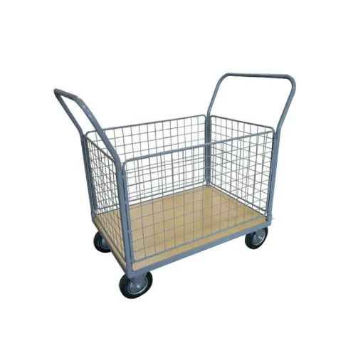 Picture of Warehouse trolley - wooden tray - 4 files - 500 kg