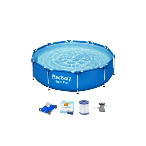 Picture of Pack BESTWAY Round Tubular Pool - Steel Pro - 305 x 76 cm - Robot vacuum cleaner - Water treatment kit