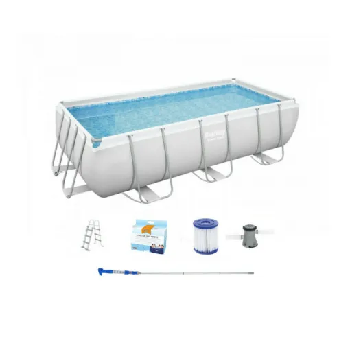 Picture of Pack BESTWAY Rectangular tubular pool - Power Steel - 404 x 201 x 100 cm - Cordless vacuum cleaner - Water treatment kit