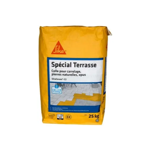 Picture of Interior-Exterior Terrace Tile Adhesive (C2) - SIKA SikaCeram C2 - Grey - 25kg