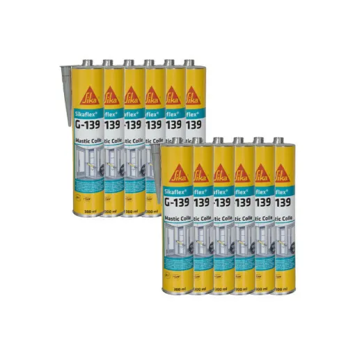 Picture of Set of 12 SIKA Sikaflex G 139 quick-setting mastic glues - Concrete grey - 300ml