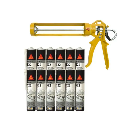 Picture of SIKA Caravan Pack - 12 Sikaflex 522 Caravan 300ml mastic adhesives - MK2 EVO 300ml manual gun