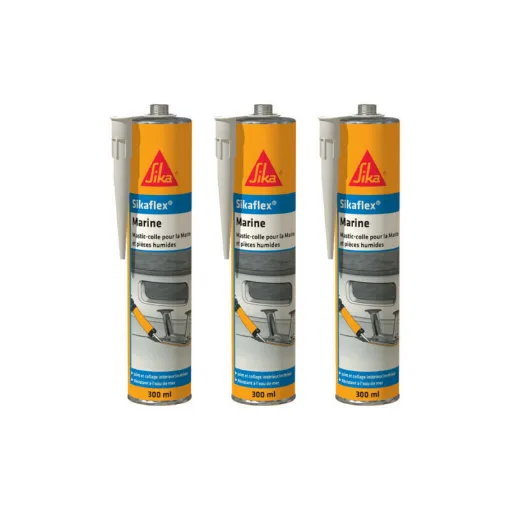 Picture of Set of 3 SIKA mastic adhesives - Sikaflex Marine - Black - 300ml