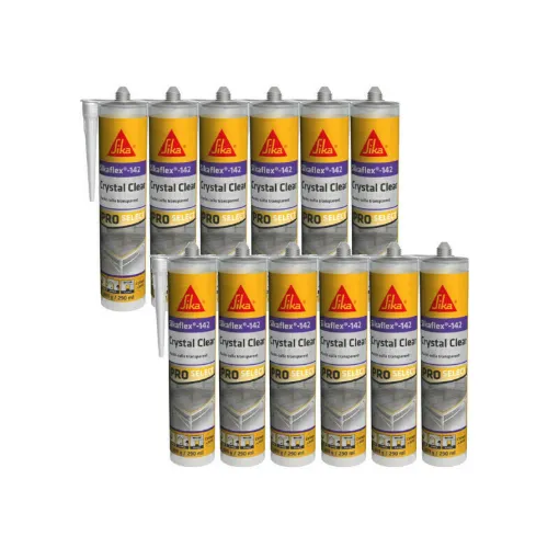 Picture of Set of 12 SIKA Sikaflex-142 Crystal clear mastic adhesives - Transparent - 290 ml