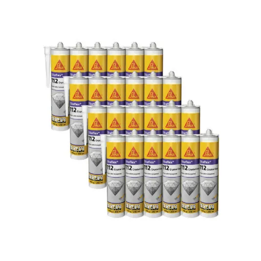 Picture of Batch of 24 SIKA Sikaflex-112 Crystal clear mastic adhesives - Transparent - 290ml