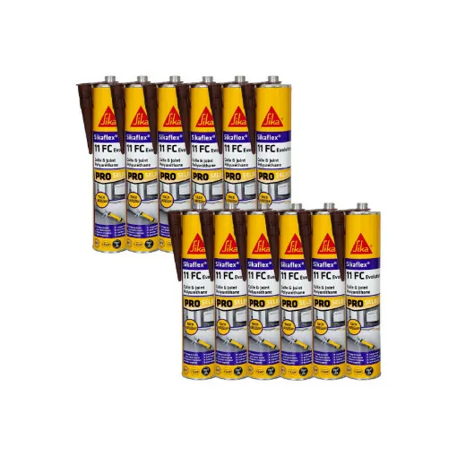 Picture of Set of 12 SIKA Sikaflex 11 FC+ Evolution - Brown - 300ml