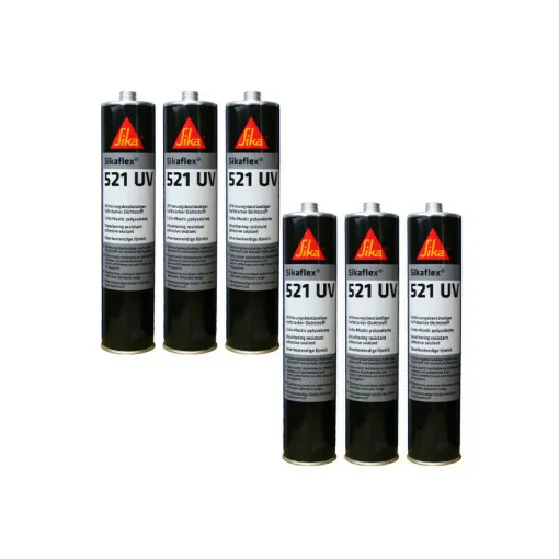 Picture of Set of 6 SIKA Sikaflex 521 UV hybrid adhesive-mastic - Light grey - 300ml