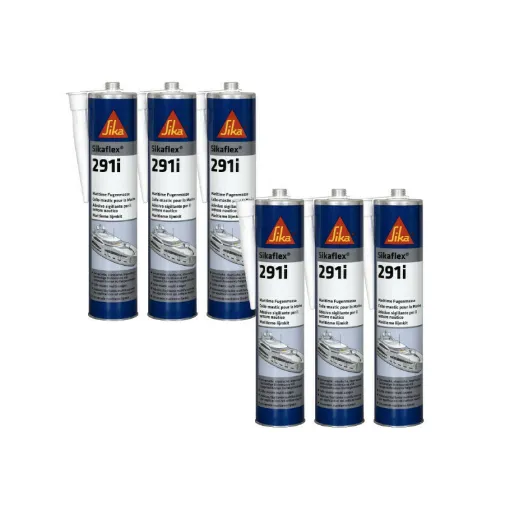 Picture of Set of 6 SIKA Sikaflex 291i marine mastic adhesives - White - 300ml