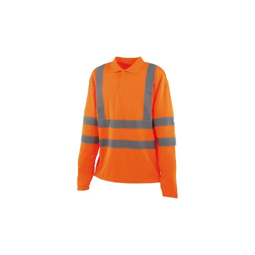 Picture of CEPOVETT high visibility polo shirt - Long sleeves - Fluorescent orange - S