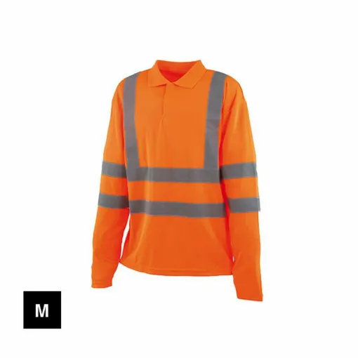 Picture of High Visibility Polo Shirt - Long Sleeves - Neon Orange - M