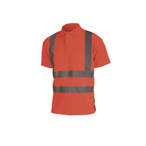 Picture of High Visibility Polo Shirt - Short Sleeves - Neon Red - 3XL