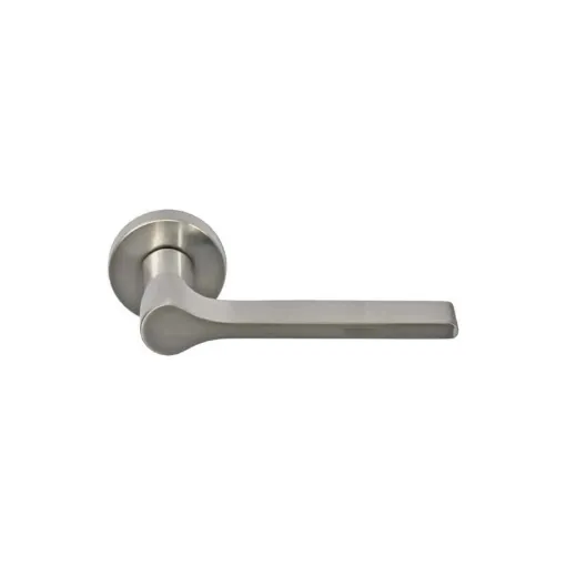 Picture of Door Handle Breva with Round Zamak Rose - Matte Nickel Finish - 55x132x22mm