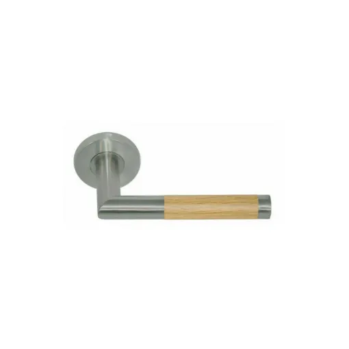 Picture of Sauterne door handles - brushed 304 stainless steel and beech x2