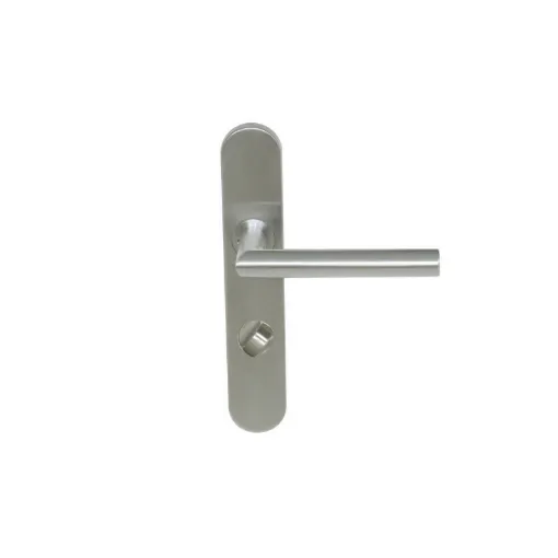 Picture of Handle on stainless steel plate - Pomerol Plate - With lock - Brushed finish