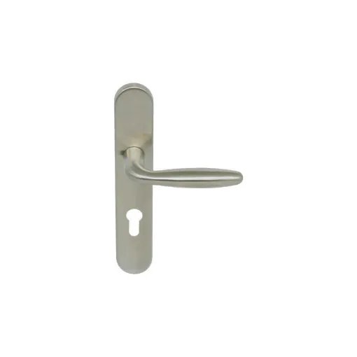 Picture of Door handle on classic key plate - 304 brushed stainless steel