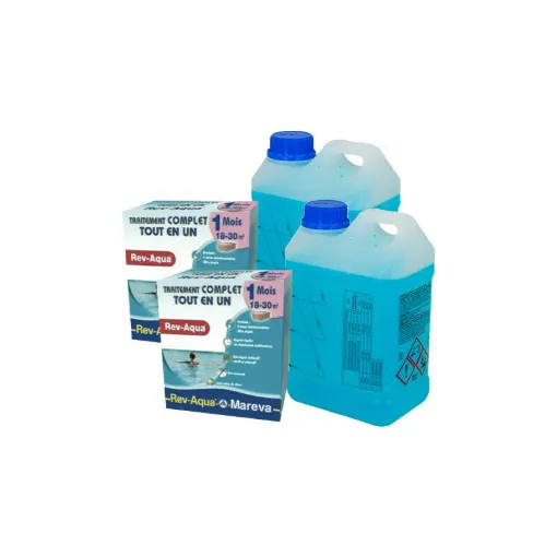 Picture of Set of 2 Rev-Aqua MAREVA complete treatment kits for pools from 18 to 30 m3 - 2 months