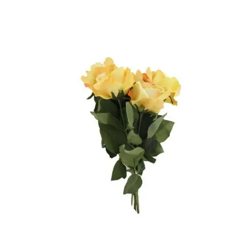 Picture of artificial yellow rose bouquet 5 62cm stems