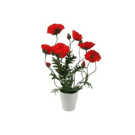 Picture of 7 artificial composition poppy stems 58cm