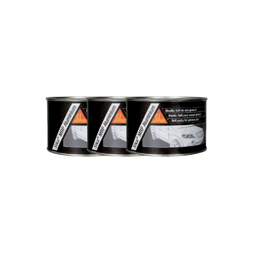 Picture of Set of 3 fine aluminium fillers for body repair - SIKA MRP Aluminium - Grey - 2,5kg