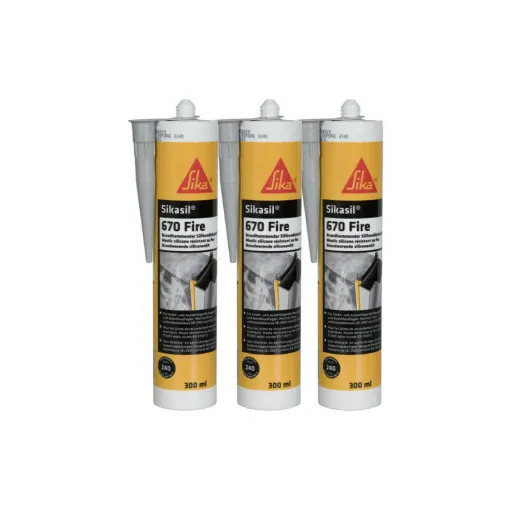 Picture of Set of 3 fire rated sealants for SIKA joints - Sikasil 670 Fire - Grey - 300ml