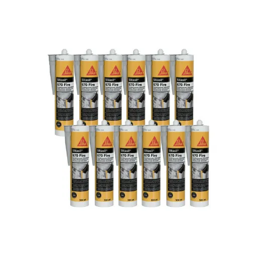 Picture of Set of 12 fire rated sealants for SIKA joints - Sikasil 670 Fire - Grey - 300ml