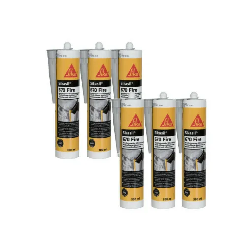 Picture of Set of 6 fire rated sealants for SIKA joints - Sikasil 670 Fire - Grey - 300ml