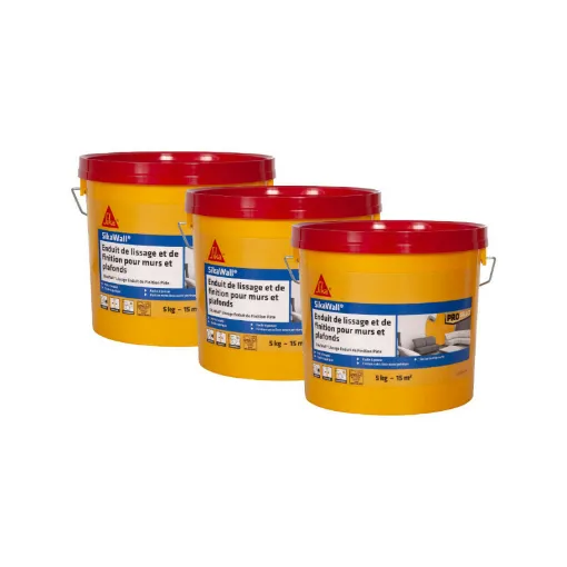 Picture of Set of 3 SIKA SikaWall smoothing and finishing compounds in paste form - 5kg