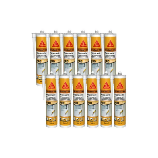 Picture of Batch of 12 SIKA SikaSeal-184 Masonry Silicone Sealants - Beige - 300ml