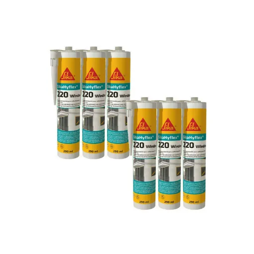 Picture of Set of 6 SIKA SikaHyflex 220 Window High Performance Sealants - White - 290ml