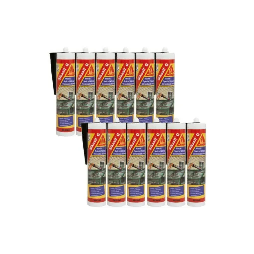 Picture of Set of 12 elastic silicone sealants - SIKA Sikasil G - Black - 300ml