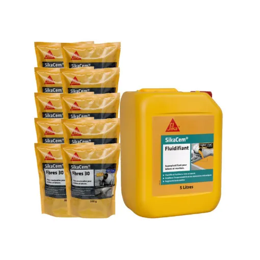 Picture of SIKA Masonry Pack - 10x SikaCem Fibre 30 300g - SikaCem Fluidifier 5L