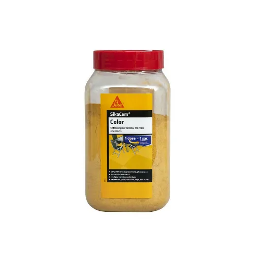 Picture of SIKA SikaCem Color cement, lime and plaster powder color - Yellow - 400g