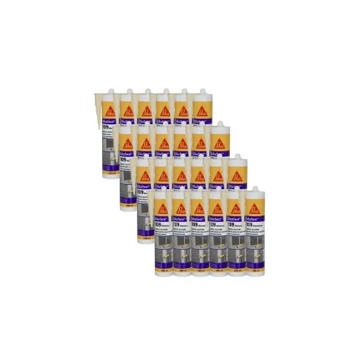 Picture of Set of 24 Silicone sealants for carpentry joints - SIKA SikaSeal 109 Carpentry - Beige- 300ml